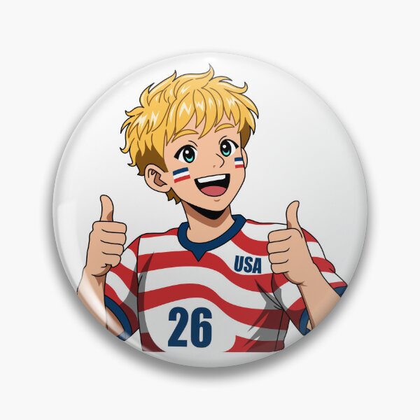 Item preview, Cute Blonde Anime USA Soccer Fan Thumbs Up designed and sold by Anne97s.