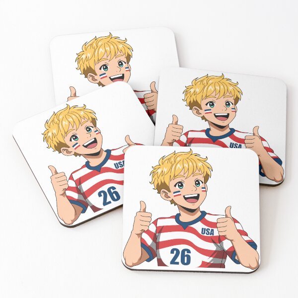 Item preview, Cute Blonde Anime USA Soccer Fan Thumbs Up designed and sold by Anne97s.