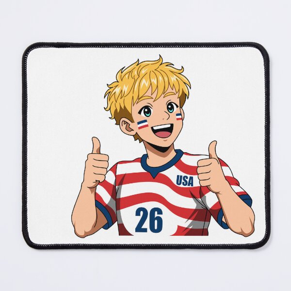 Item preview, Cute Blonde Anime USA Soccer Fan Thumbs Up designed and sold by Anne97s.