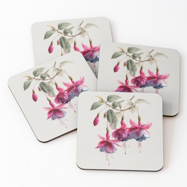 Item preview, Fuchsia 'Dark Eyes' in Wabi-Sabi Watercolor #8 designed and sold by Helios Be. Lavsh.