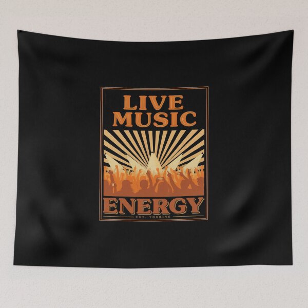 Item preview, "Live Music Energy – Vintage Concert Crowd Tour Poster Design designed and sold by Midnight Veil Designs.