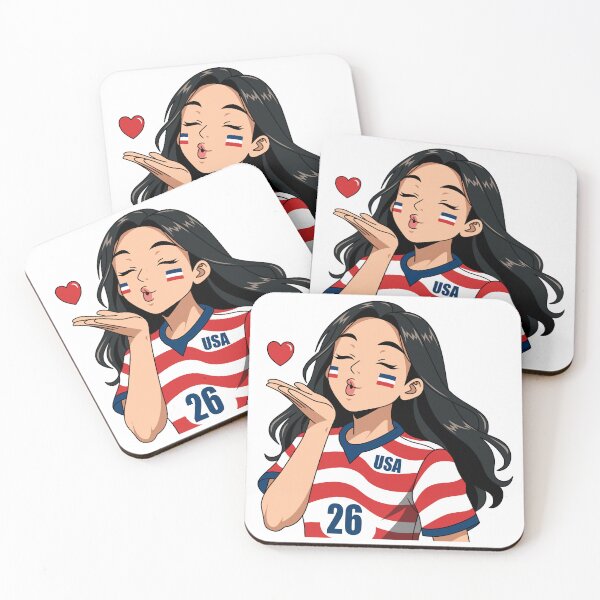 Item preview, Cute Anime Girl Blowing A Kiss USA designed and sold by Anne97s.
