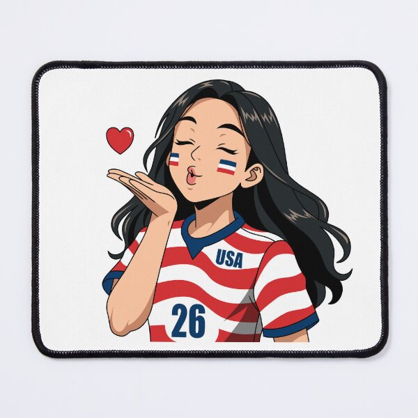 Item preview, Cute Anime Girl Blowing A Kiss USA designed and sold by Anne97s.