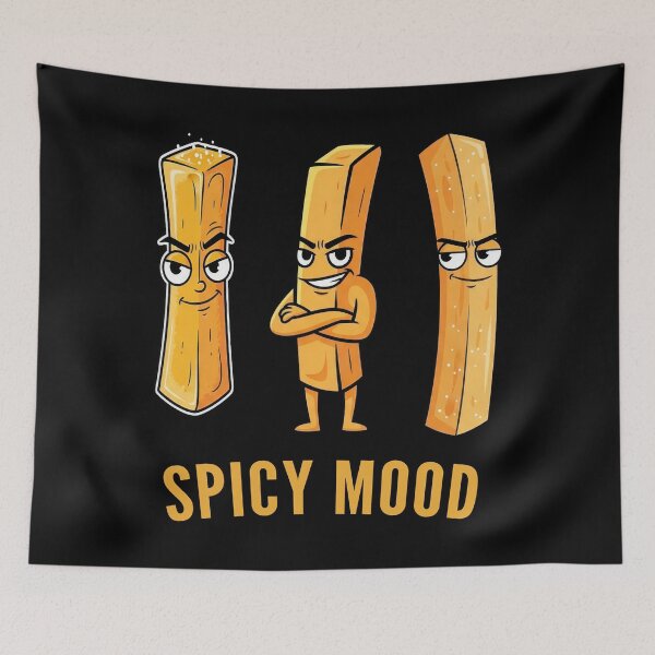 Item preview, Spicy Mood Funny French Fries Retro Cartoon Graphic designed and sold by DigitalArtx-com.