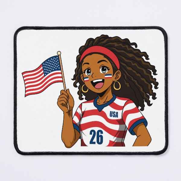 Item preview, Proud Anime Girl Holding USA Flag designed and sold by Anne97s.