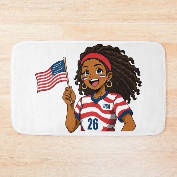 Item preview, Proud Anime Girl Holding USA Flag designed and sold by Anne97s.