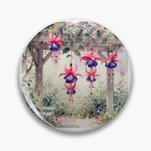 Item preview, Fuchsia 'Dark Eyes' in Wabi-Sabi Watercolor #9 designed and sold by Helios Be. Lavsh.