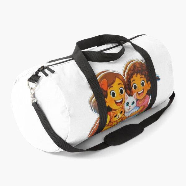 Item preview, Mia adventures two little girl with their cats smiling  designed and sold by wallartofmio.