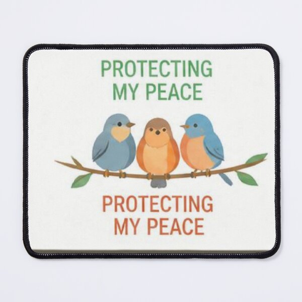 Item preview, Protecting My Peace Cute Watercolor Birds Design designed and sold by Shadrach Roo.
