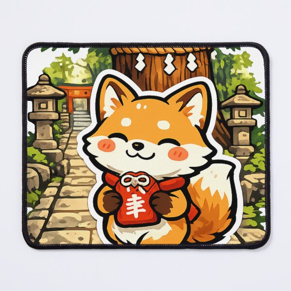 Item preview, Sacred Fox Shrine Path | Cute Japanese Fox with Omamori Sticker | Japan Spiritual Aesthetic designed and sold by kawaii animal store (in Japan).