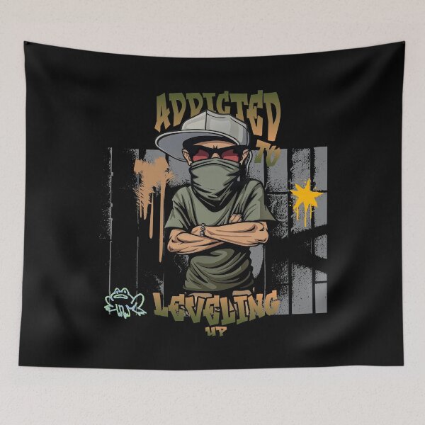 Item preview, Streetwear Graphic Addicted To Leveling Up designed and sold by Szpaku desart .