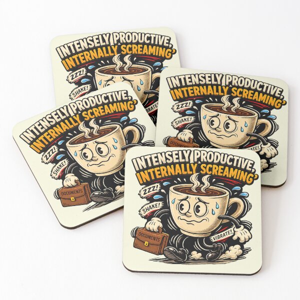 Item preview, Intensely Productive Internally Screaming Retro Coffee  designed and sold by Andreza NativeHue Oficial.