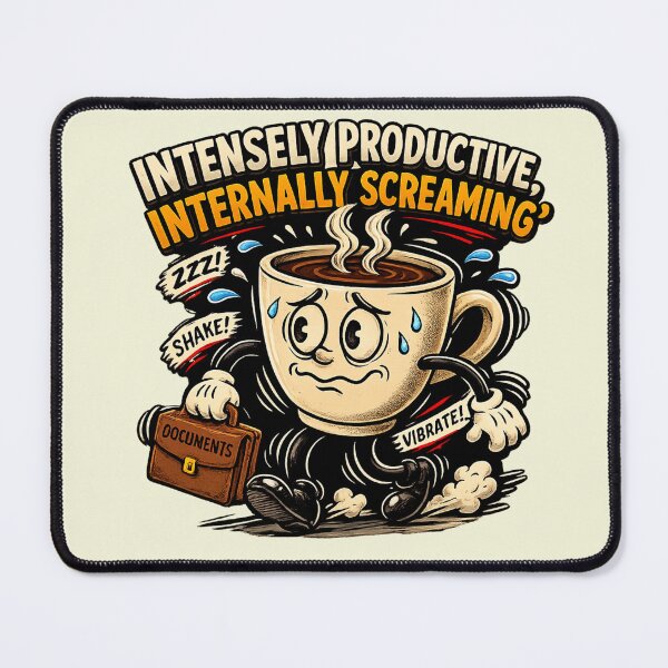 Item preview, Intensely Productive Internally Screaming Retro Coffee designed and sold by Andreza NativeHue Oficial.