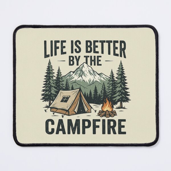 Item preview, Life Is Better By The Campfire Vintage Retro Camping Mountain T-Shirt designed and sold by PACS0011.