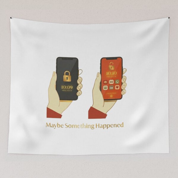Item preview, Maybe Something Happened Funny Phone Addiction Checking Screen Illustration designed and sold by Northern Glow Art.