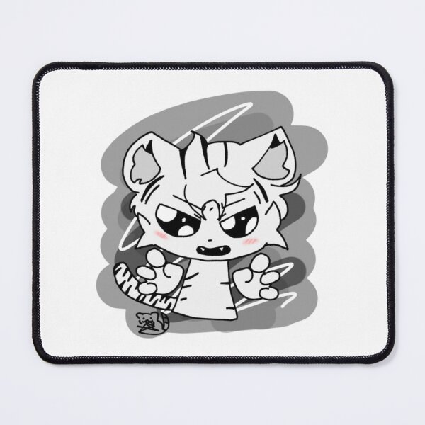 Item preview, Roaring Monochrome Chibi Tiger Cute Grayscale Wild Cat Art designed and sold by Foxintheloart.