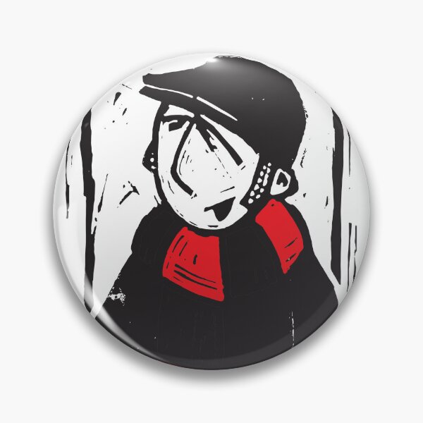 Item preview, Classic Football Fan Illustration | Retro Terrace Supporter | Black & Red Scarf - Lino designed and sold by GWARTGB.