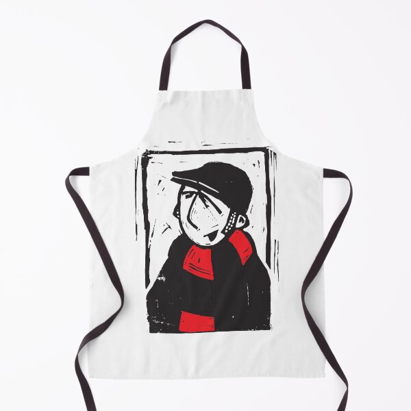 Item preview, Classic Football Fan Illustration | Retro Terrace Supporter | Black & Red Scarf - Lino designed and sold by GWARTGB.