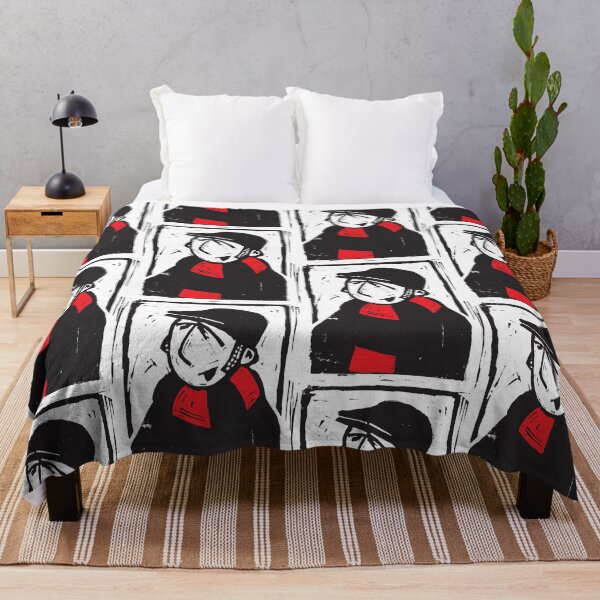 Item preview, Classic Football Fan Illustration | Retro Terrace Supporter | Black & Red Scarf - Lino designed and sold by GWARTGB.