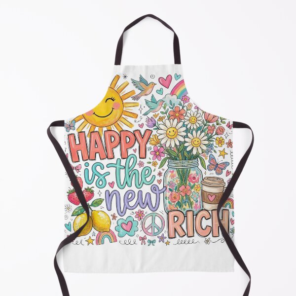 Item preview, Happy Is The New Rich Sunshine Floral Quote designed and sold by NightSpell.