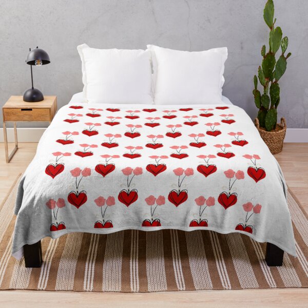 Item preview, Cute Red Heart and Pink Flower Seamless Pattern designed and sold by Rehnair.