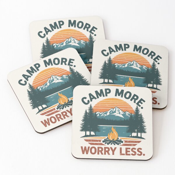 Item preview, Camp More Worry Less Vintage Camping T-Shirt | Retro Mountain Campfire Outdoor Adventure Graphic designed and sold by Pransis_Diginer_26.