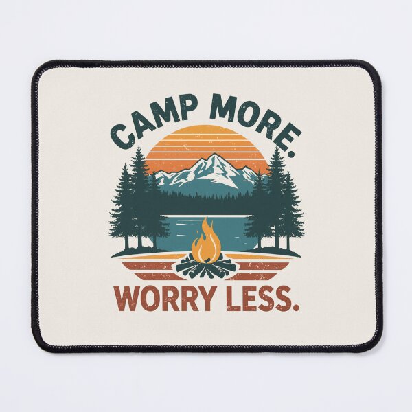 Item preview, Camp More Worry Less Vintage Camping T-Shirt | Retro Mountain Campfire Outdoor Adventure Graphic designed and sold by Digital_products_0111.