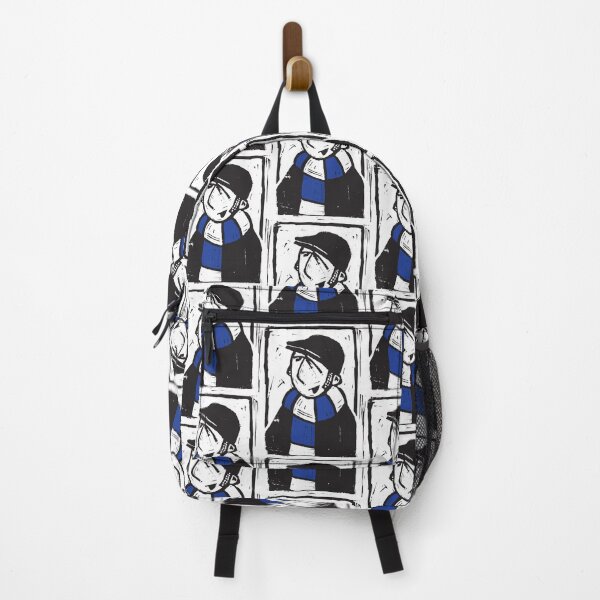 Item preview, Classic Football Fan Illustration | Retro Terrace Supporter | Blue & White Scarf - Lino designed and sold by GWARTGB.