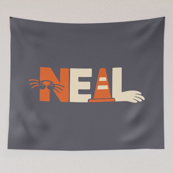 Item preview, Neil the Seal Minimalist Typography Graphic with Orange Cone designed and sold by AbderraimArt.