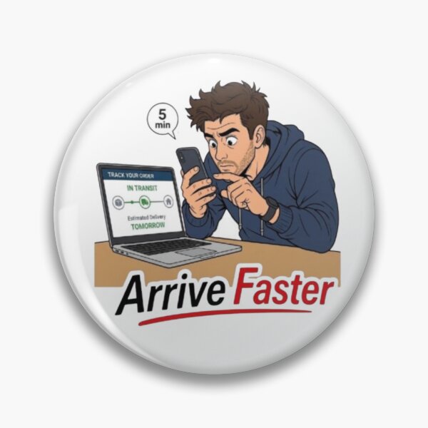 Item preview, Arrive Faster Funny Online Shopping Order Tracking Illustration designed and sold by Northern Glow Art.