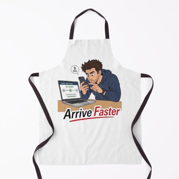 Item preview, Arrive Faster Funny Online Shopping Order Tracking Illustration designed and sold by Northern Glow Art.
