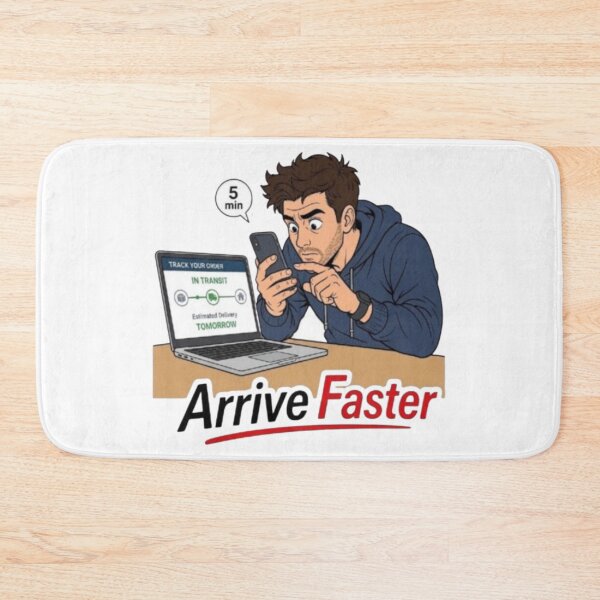 Item preview, Arrive Faster Funny Online Shopping Order Tracking Illustration designed and sold by Northern Glow Art.