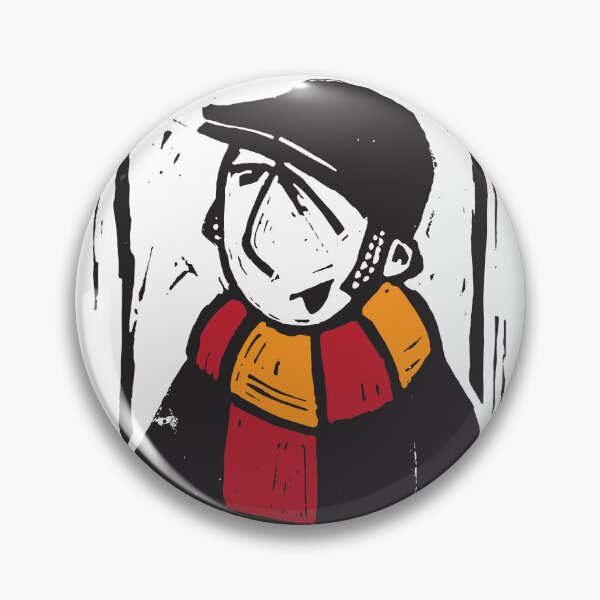 Item preview, Classic Football Fan Illustration | Retro Terrace Supporter | Red & Orange Scarf - Lino designed and sold by GWARTGB.