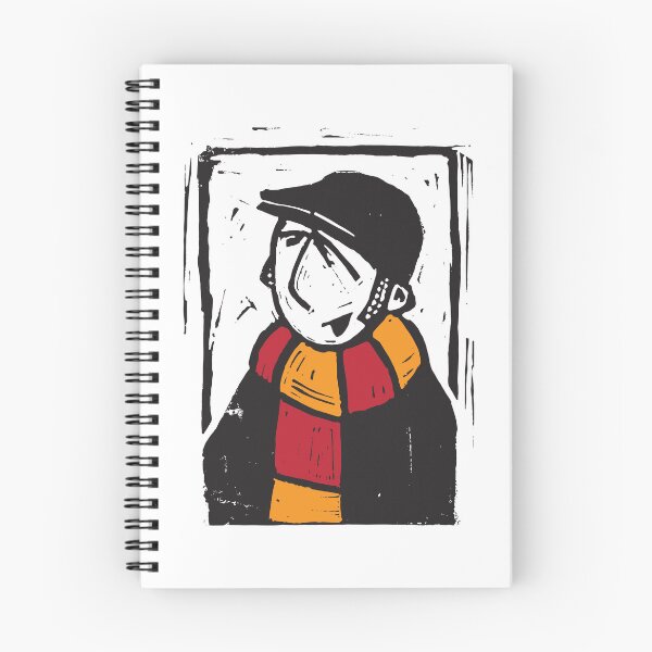 Item preview, Classic Football Fan Illustration | Retro Terrace Supporter | Red & Orange Scarf - Lino designed and sold by GWARTGB.