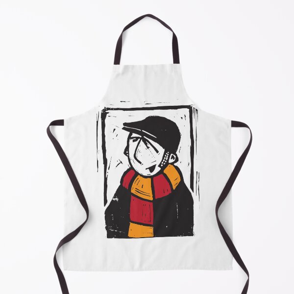 Item preview, Classic Football Fan Illustration | Retro Terrace Supporter | Red & Orange Scarf - Lino designed and sold by GWARTGB.