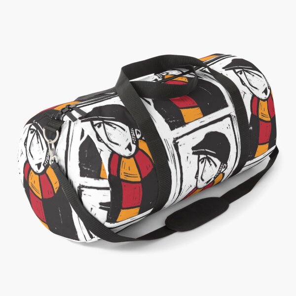 Item preview, Classic Football Fan Illustration | Retro Terrace Supporter | Red & Orange Scarf - Lino designed and sold by GWARTGB.