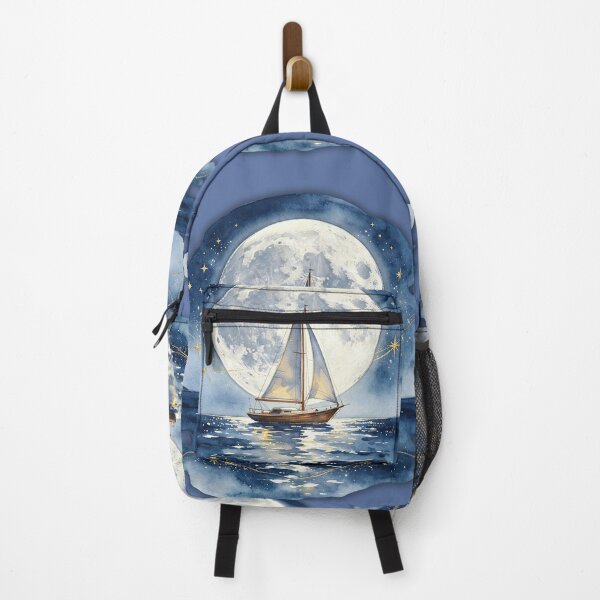 Item preview, Moonlit Sailboat on a Peaceful Night Sea designed and sold by MaryFiremoonArt.