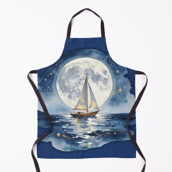 Item preview, Moonlit Sailboat on a Peaceful Night Sea designed and sold by MaryFiremoonArt.