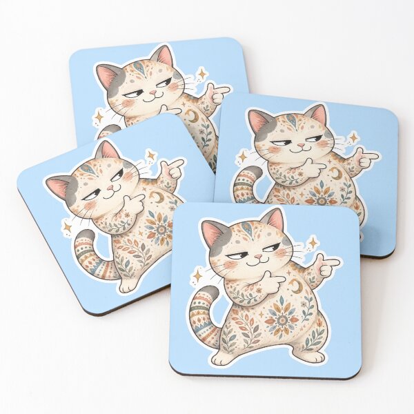 Item preview, Cute Cat Finger Guns Meme designed and sold by Iampoji.