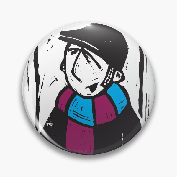 Item preview, Classic Football Fan Illustration | Retro Terrace Supporter | Claret & Blue Scarf - Lino designed and sold by GWARTGB.