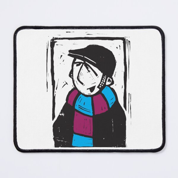 Item preview, Classic Football Fan Illustration | Retro Terrace Supporter | Claret & Blue Scarf - Lino designed and sold by GWARTGB.