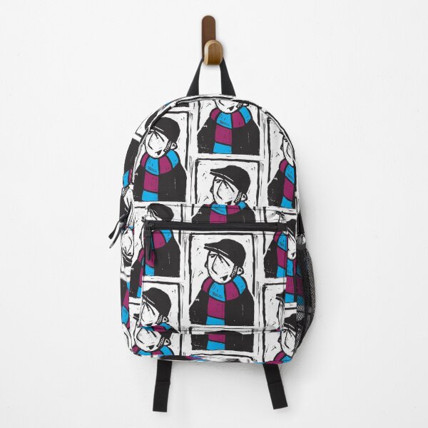 Item preview, Classic Football Fan Illustration | Retro Terrace Supporter | Claret & Blue Scarf - Lino designed and sold by GWARTGB.