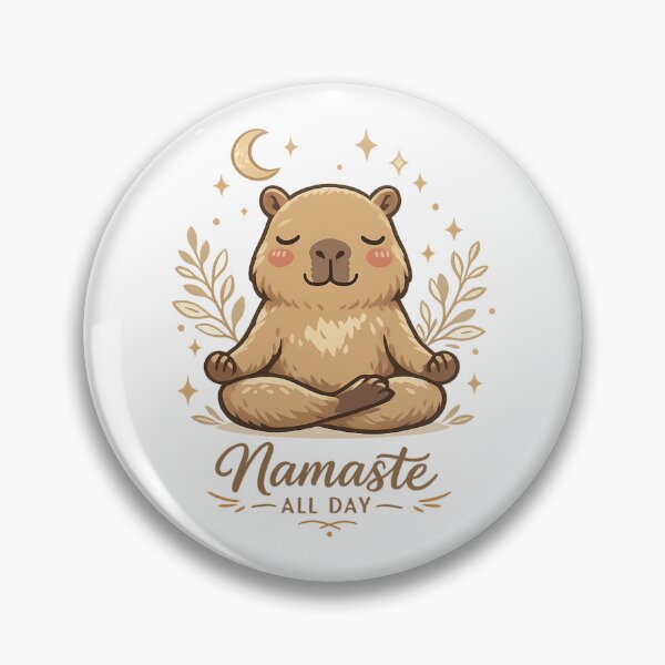 Item preview, Cute Meditating Capybara “Namaste All Day” Yoga Aesthetic Illustration designed and sold by MartBook.