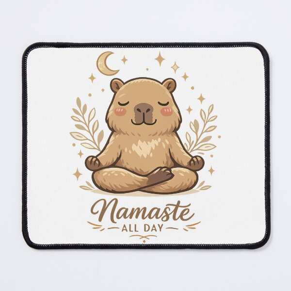 Item preview, Cute Meditating Capybara “Namaste All Day” Yoga Aesthetic Illustration designed and sold by MartBook.