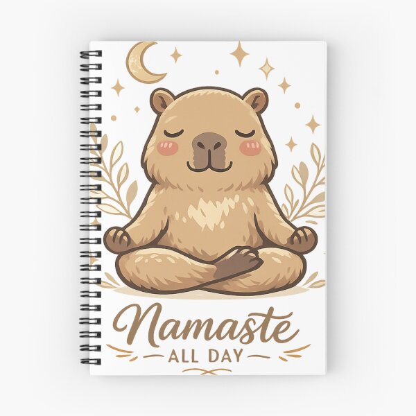 Item preview, Cute Meditating Capybara “Namaste All Day” Yoga Aesthetic Illustration designed and sold by MartBook.