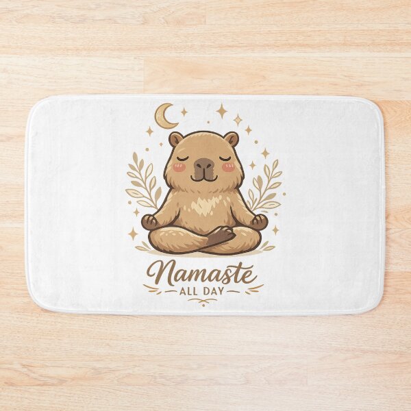 Item preview, Cute Meditating Capybara “Namaste All Day” Yoga Aesthetic Illustration designed and sold by MartBook.