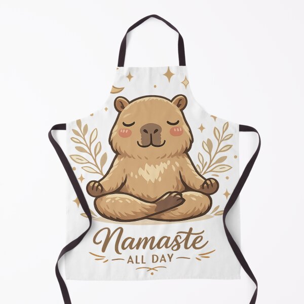 Item preview, Cute Meditating Capybara “Namaste All Day” Yoga Aesthetic Illustration designed and sold by MartBook.