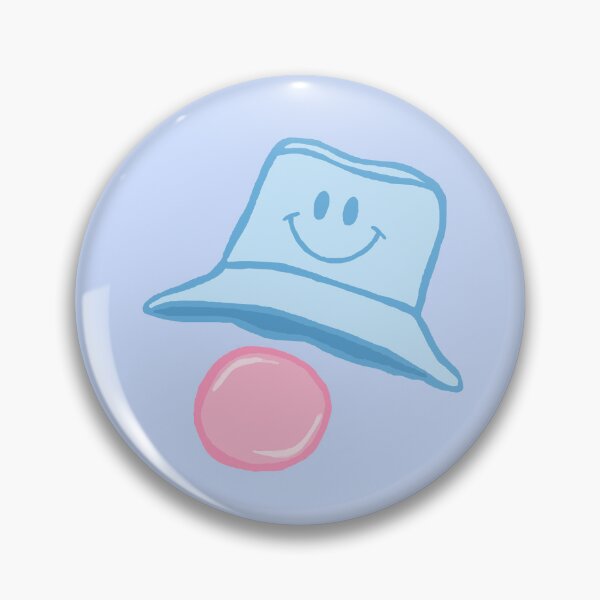 Item preview, Cartoon Baby Blue Smiley Bucket Hat with Bubblegum designed and sold by CamilasPrints.