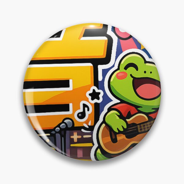 Item preview, Cute Frog Playing Guitar Kanji "音" Sticker | Japanese Music Aesthetic Kawaii Vector Design designed and sold by kawaii animal store (in Japan).