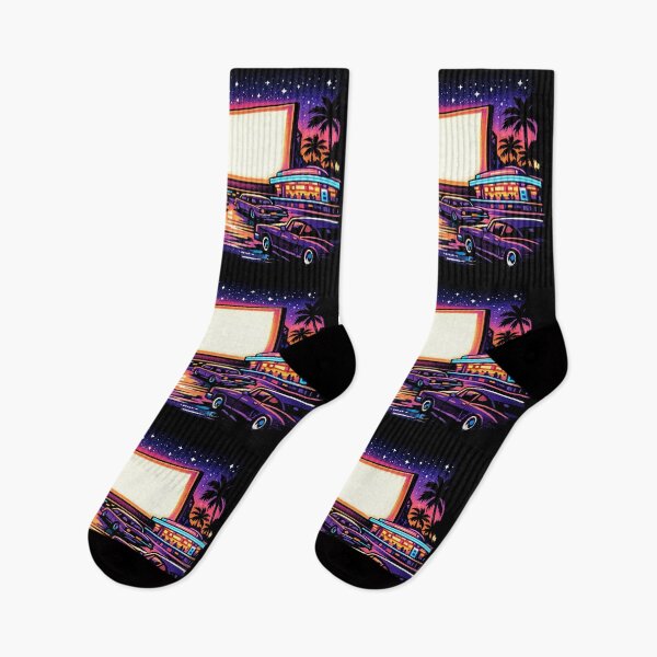 Item preview, Retro Drive-In Movie Theater Neon Cars - Vaporwave designed and sold by irfanshikh.